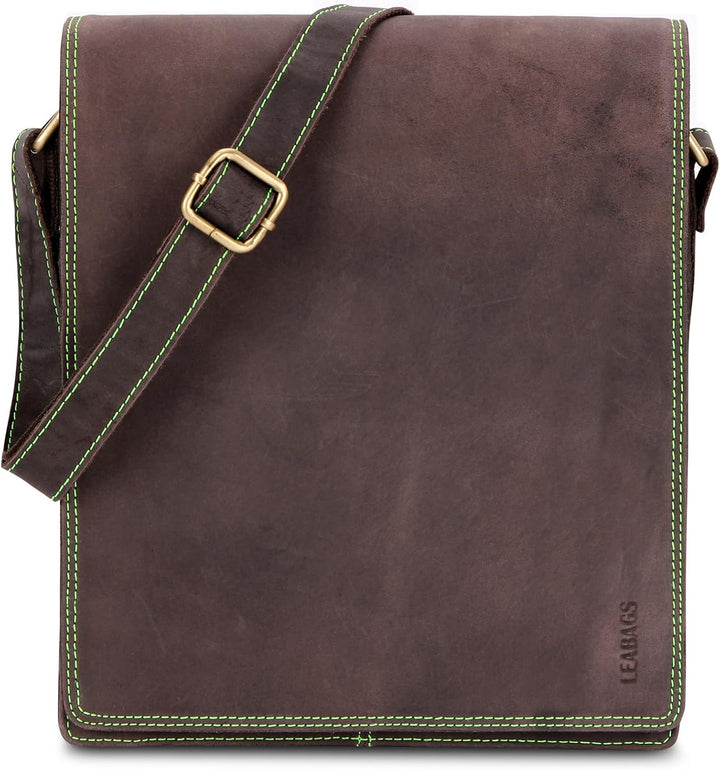 LEABAGS Unisex London Umhängetasche (1er Pack) L Nature Dunkelbraun, L Nature Dunkelbraun