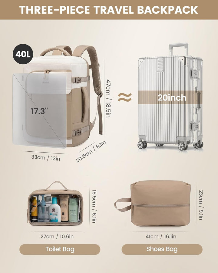 LOVEVOOK Reiserucksack Damen, Handgepäck Rucksack Flugzeug, Travel Backpack Women, Handgepäck Tasche
