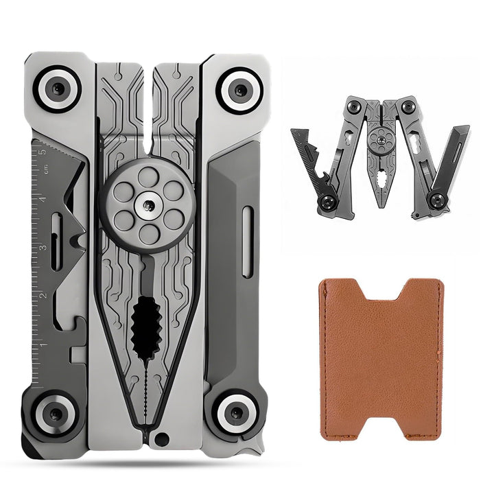 Multitool Werkzeug, 14 in 1 Kompaktes Multitool Werkzeug, Faltbares - Zange, Messer, Flaschenöffner,