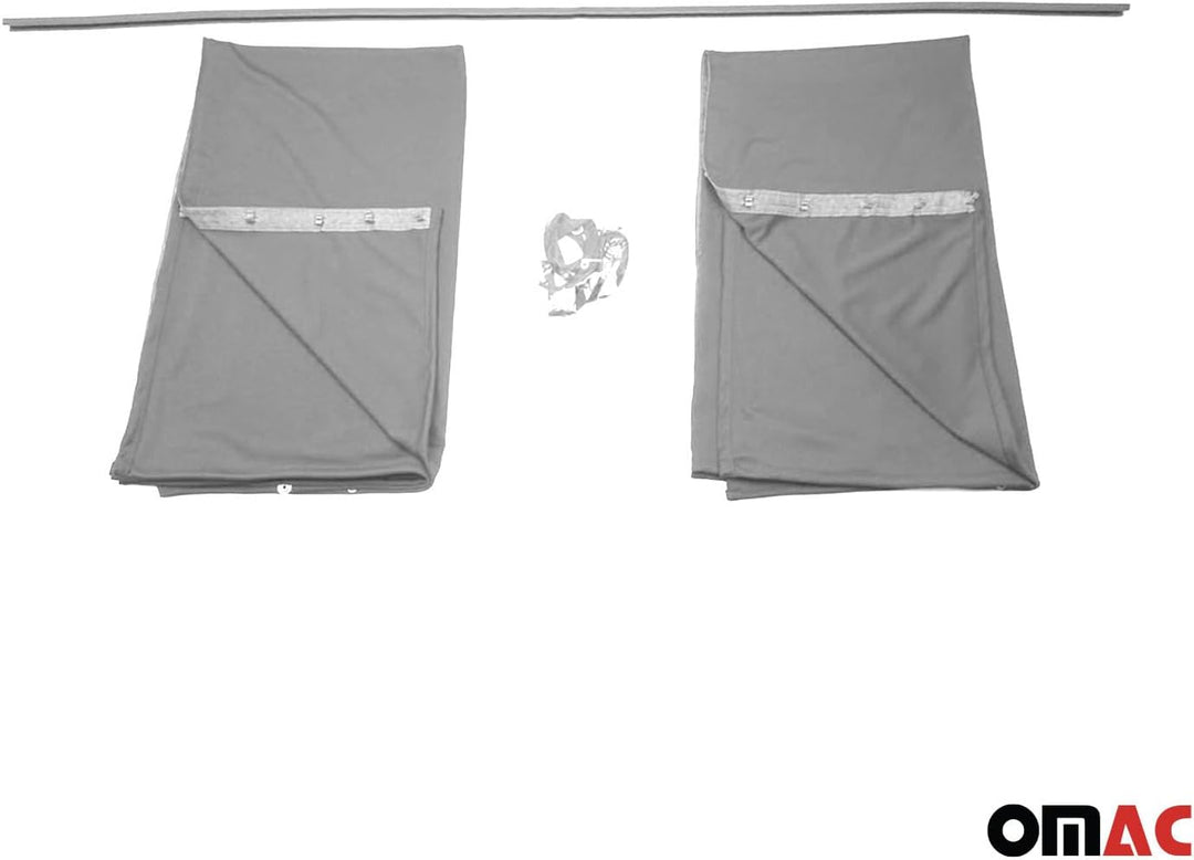 OMAC Heckklappe Gardinen Sonnenschutz Vorhänge kompatibel mit VW Multivan T7 L1 L2 Grau 2tlg 130x180