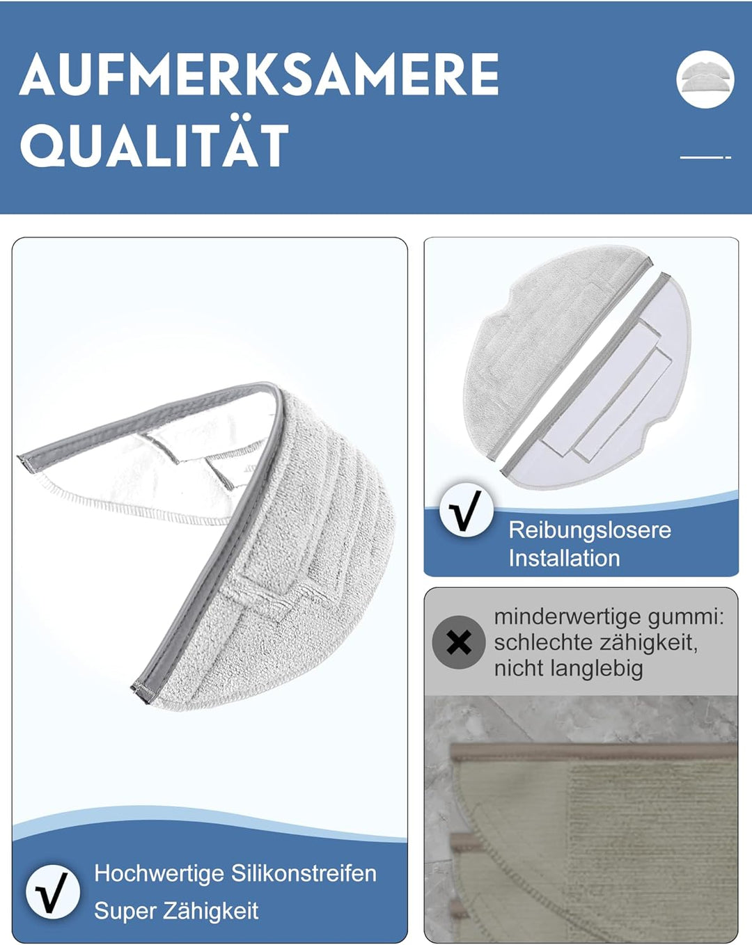 Ersatzteile für S8 Pro UItra Zubehör mit 6 Staubbeutel, 5 Antibakterielle Wischtücher mit Silberione