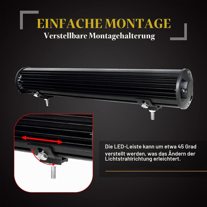 SKYWORLD LED-Lichtleiste, 7D 20 Zoll 288W Spot-Flood-Kombistrahl-Arbeitsscheinwerfer mit schwarzer K