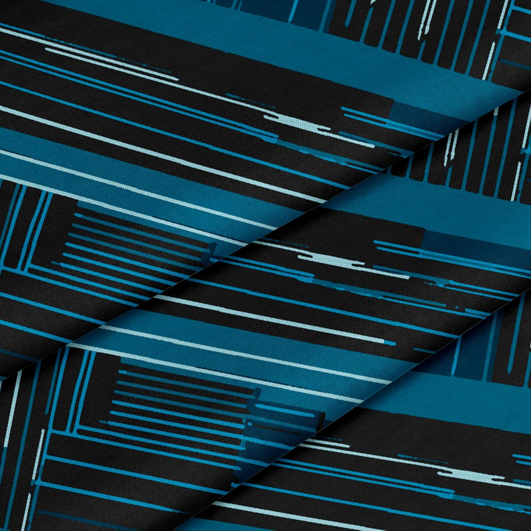 LARAWELL Bettwäsche 135x200 Baumwolle ganzjahres Bettwäsche-Sets blau abstrakt geometrisch Premium
