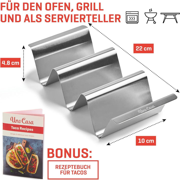 Uno Casa Metall Taco Halter 12er Set,U-förmiger Taco-Ständer, langlebige Taco-Muschelhalter, Edelsta