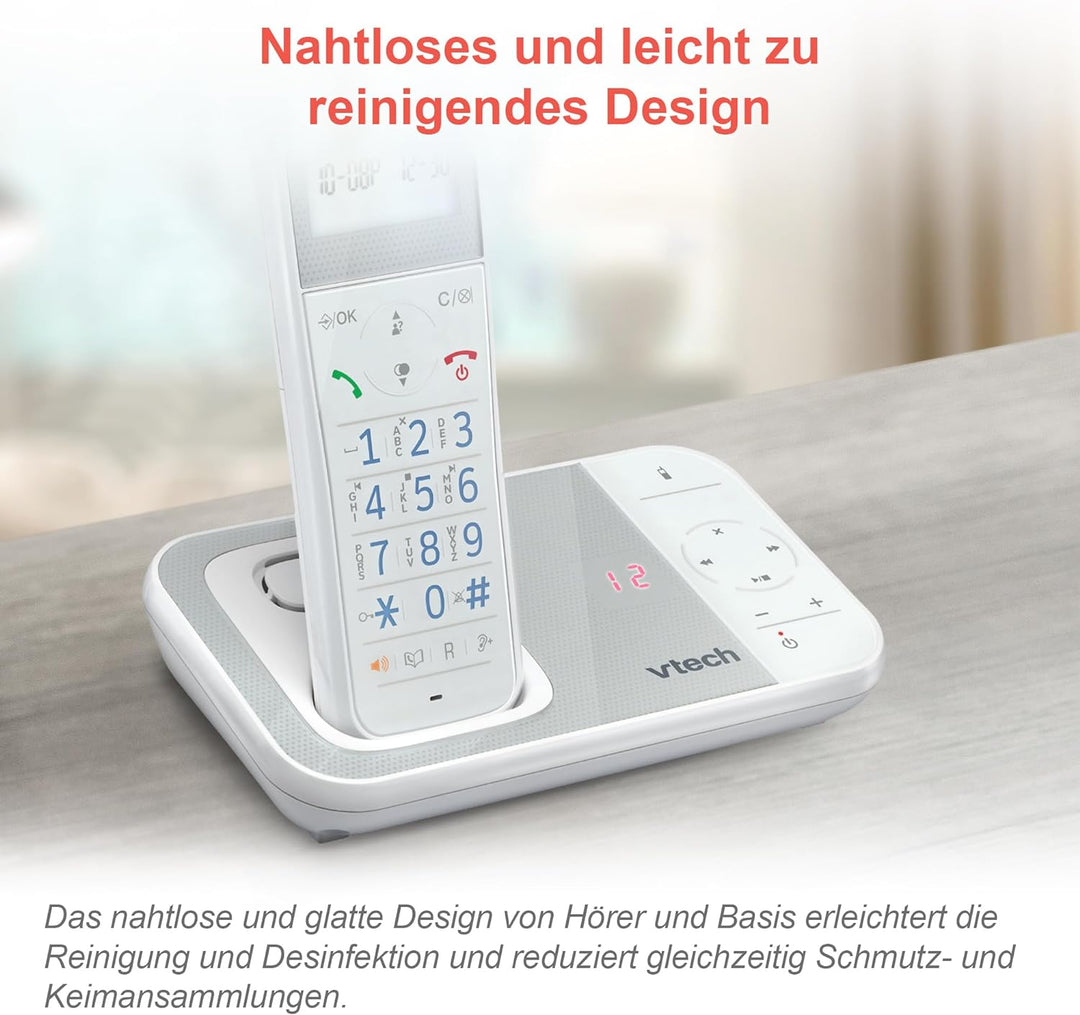 VTech XS1050 DECT Telefon Schnurlos Schnurlostelefon mit Anrufbeantworter, Anrufererkennung/Anklopff