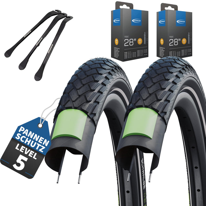 Schwalbe Fahrradreifen Green Marathon 28 Zoll – Verschiedene Grössen (37-622 bis 55-622) – Optional