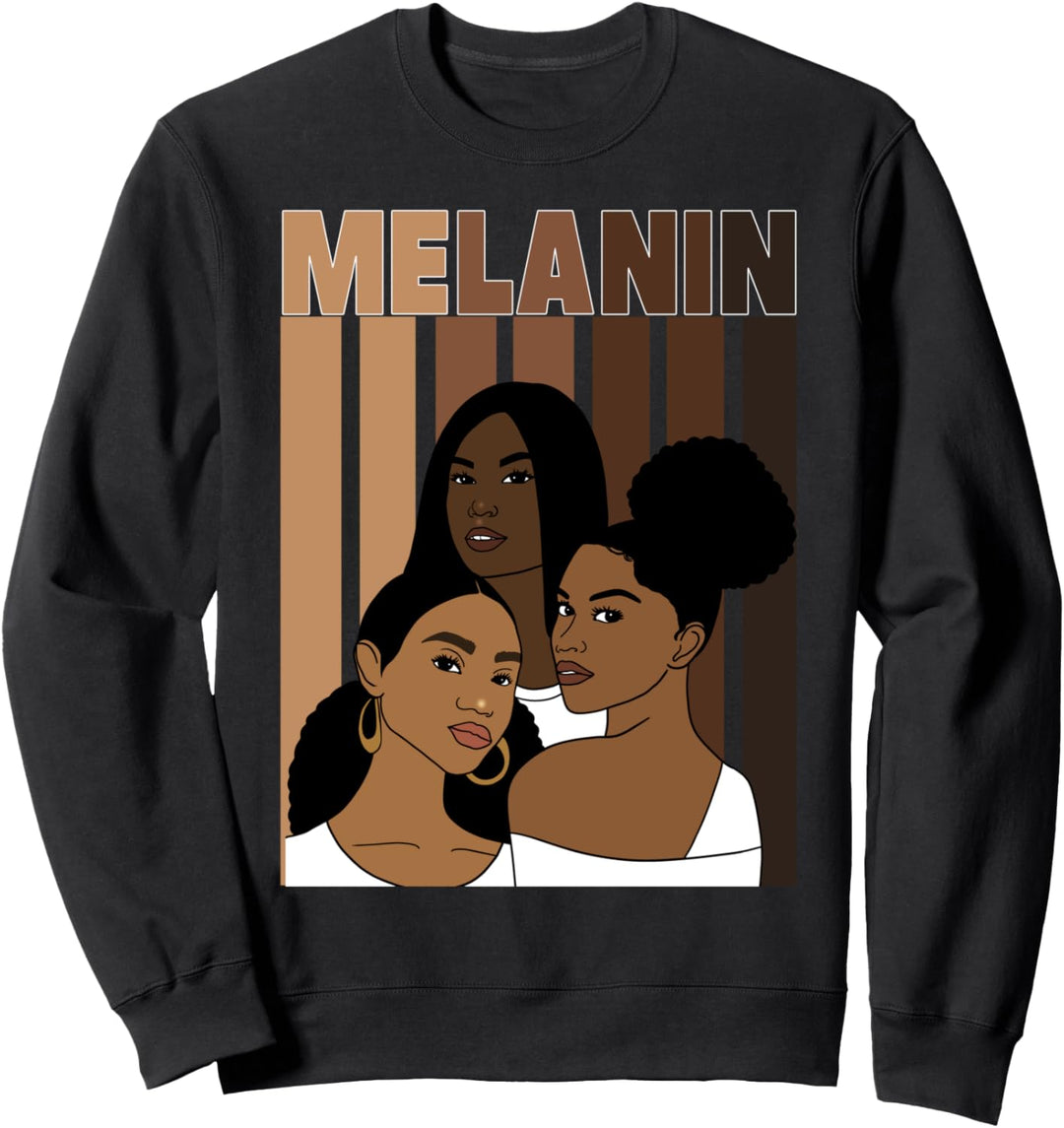 Oheneba: Melanin Drippin Afro Chocolate Black Pride Sweatshirt