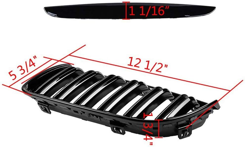 Ricoy E90 und E91 3er Nieren Doppelsteg Sport Kühlergrill Glanz Schwarz