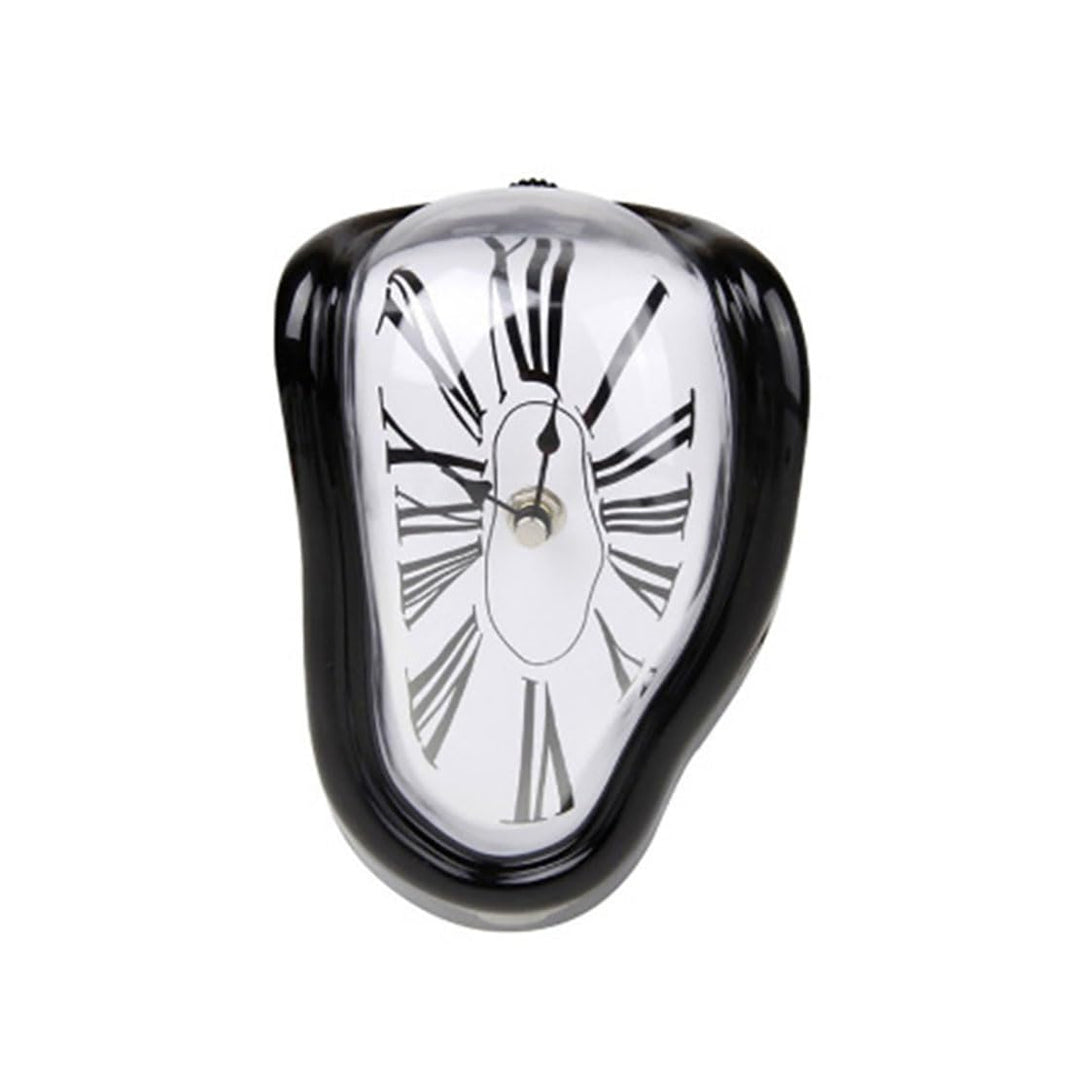 Ulalaza Home Vintage-Tischuhr, geräuschlos, schmelzende Uhr, surreale Tropfuhr, rustikales Metall, r