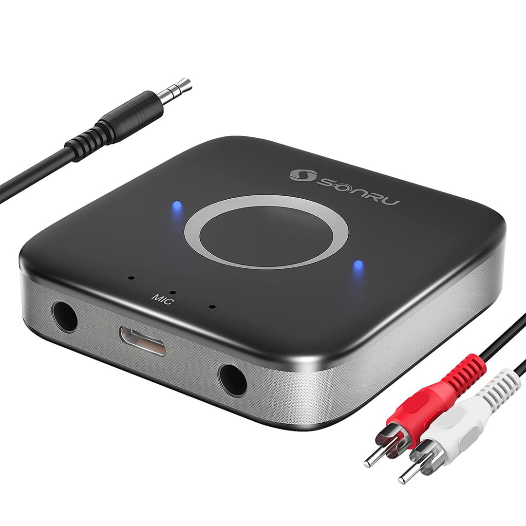Aux Bluetooth 5.3 Adapter Stereoanlage, SONRU Bluetooth Empfänger Receiver Audio Adapter mit Aux 3.5