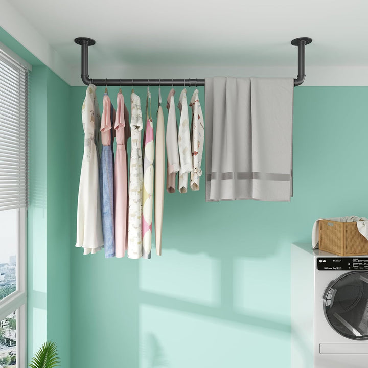 Kleiderstangen für die Wand, Industrielle Kleiderstange Wandmontage, 92 cm Strapazierfähige Kleiders