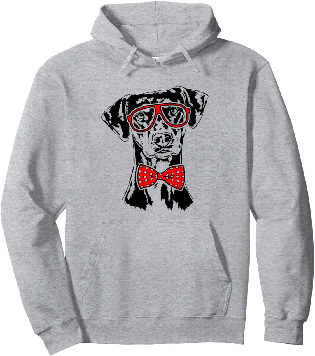Lustiger Deutscher Pinscher Brille Hund Hunde Pullover Hoodie