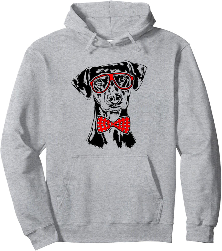 Lustiger Deutscher Pinscher Brille Hund Hunde Pullover Hoodie