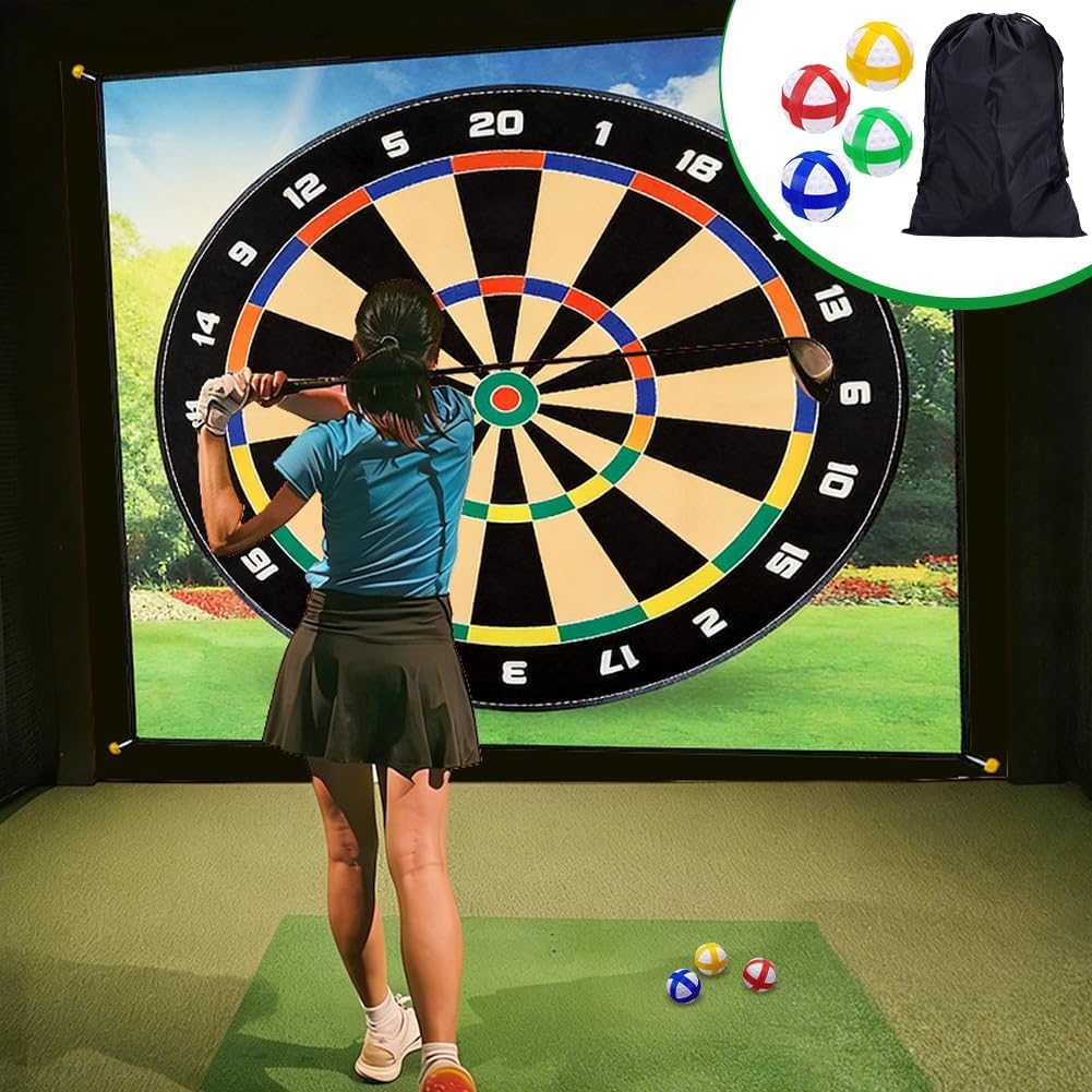 UNICRAFTALE 64 Stück 4 Farben Klett Golfbälle 1.3 Zoll/33mm Durchmesser Mini Klett Übungsbälle Aus K