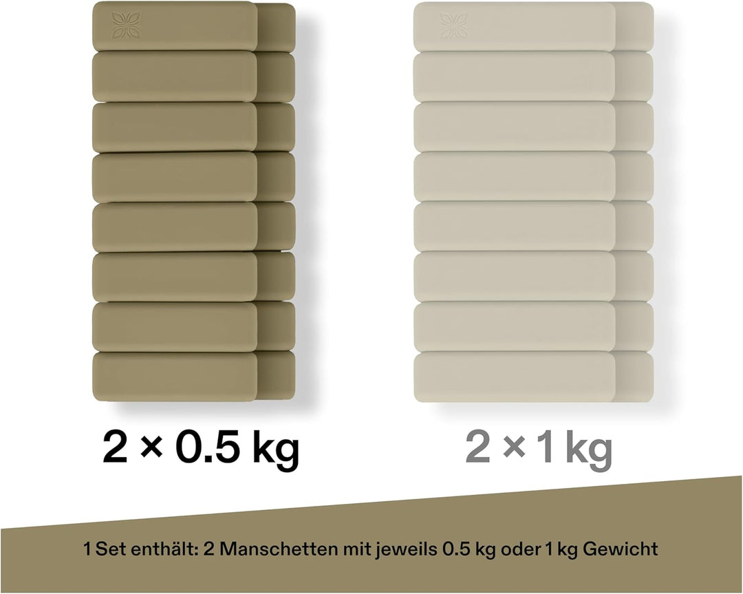 Gewichtsmanschetten aus Silikon (2x0,5 kg oder 2x1 kg) – Knöchelgewichte & Handgelenkgewichte für Fi