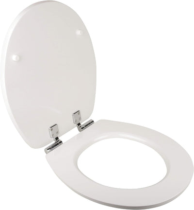 aquaSu® WC-Sitz mit Absenkautomatik, Echtstein White Cloud, Toilettendeckel mit Holzkern und Echtste