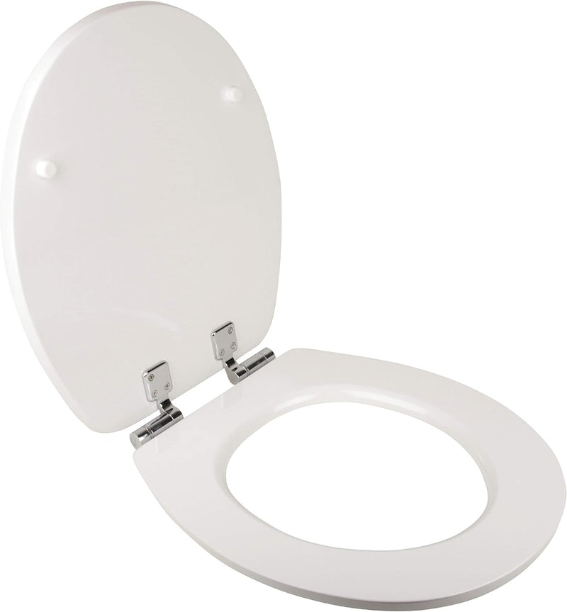 aquaSu® WC-Sitz mit Absenkautomatik, Echtstein White Cloud, Toilettendeckel mit Holzkern und Echtste
