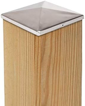 8 x Pfostenkappe 201x201 mm Pyramide aus Edelstahl rostfrei – Abdeckkappe für Holzpfosten 200x200 mm