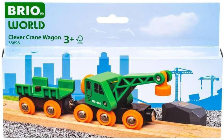 BRIO World - Grüner Kranwagen mit Anhänger und Fracht Single, Single