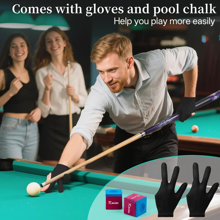 Kmise Pool-Queue-Set – 147 cm Langer Queue, professioneller Billardqueue aus kanadischem Ahorn, für