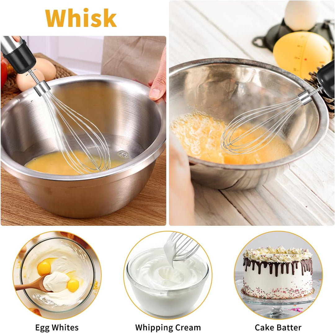 Stabmixer Edelstahl 5 in 1 Stabmixer Set 1000 Watt Pürierstab mit 12 Geschwindigkeiten und Turbo-Mod