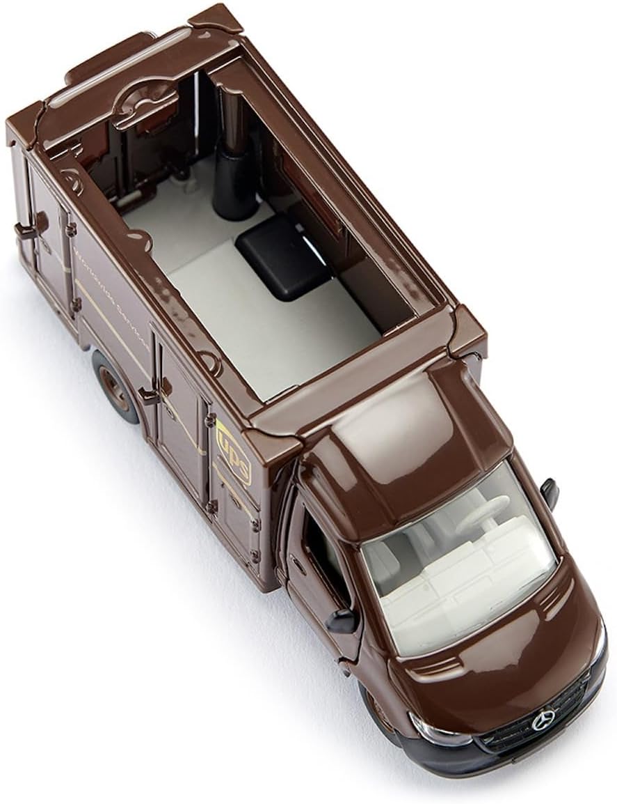 siku 1920, Mercedes-Benz Sprinter UPS Paketdienst, 1:50, Metall/Kunststoff, Braun, Bewegliche Teile