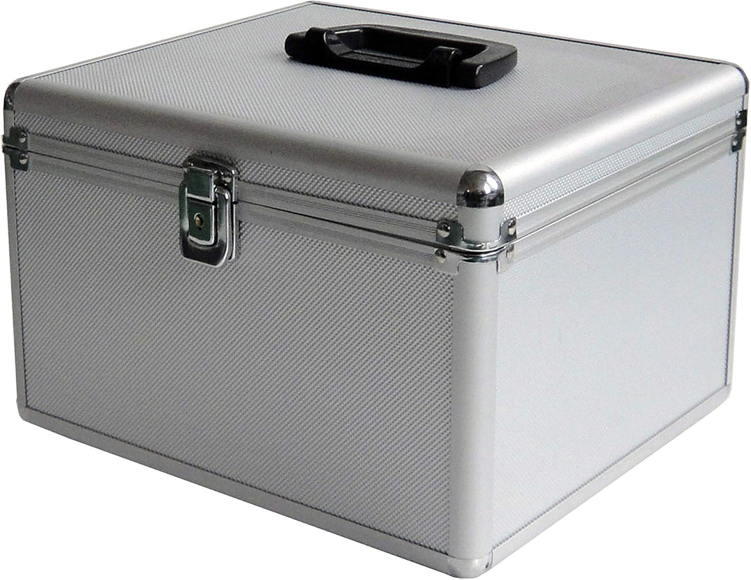 MediaRange Archivierungskoffer für 300 Discs, Aluminium-Optik, mit Einhängetaschen, silber Single, S