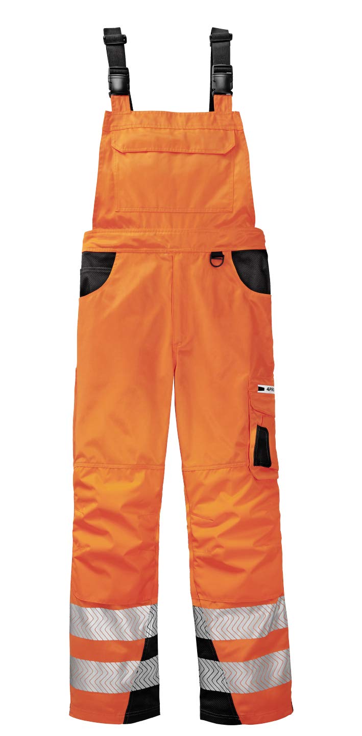 4Protect Warnschutz Latzhose "Alabama", 1 Stück, 44, leuchtorange / grau, 3830-44 Leuchtorange / Gra