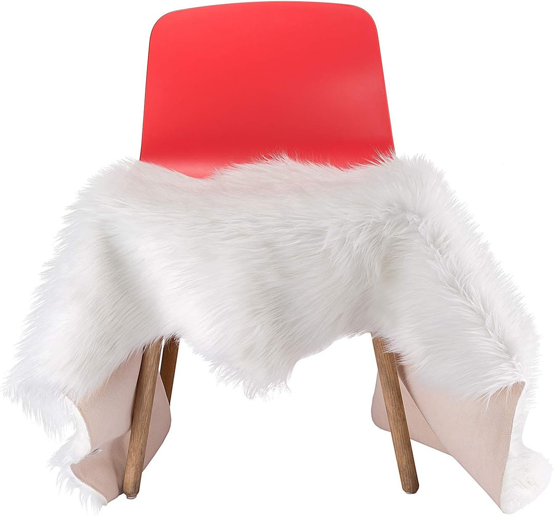 WOLTU Fellteppiche Schaffell, Kunstfell Lammfellimitat Teppich flauschig, 180 x 60cm Weiss, Longhair