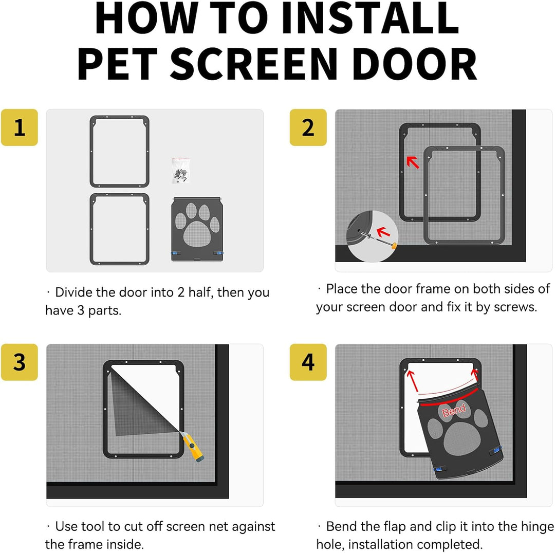 Enjoying Katzenklappe Fliegengittertür Öffnung 20 x 26 cm Hundeklappen für Klein hunde Haustiertor f