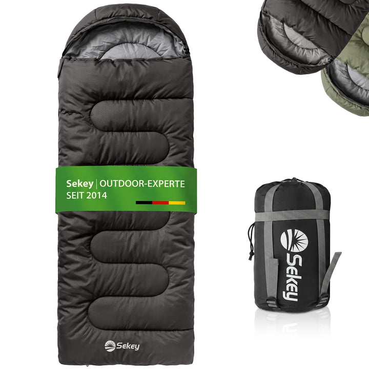 Sekey Schlafsack 220 x 80 cm - 1,45 kg 3-Jahreszeiten-Deckenschlafsack, 2-in-1 als Decke nutzbar, 10