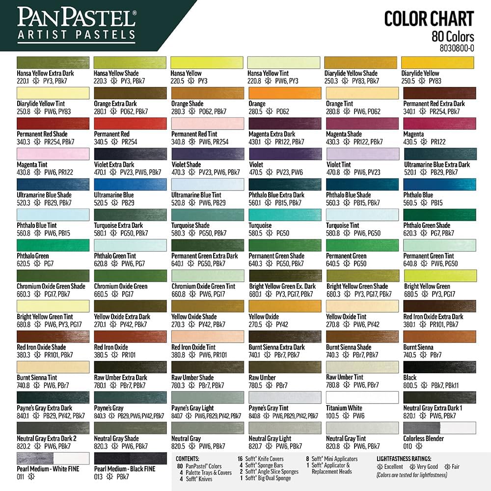 Colorfin PPSTL80 PanPastel Ultraweiches Künstler-Pastell-Set, 80 Stück