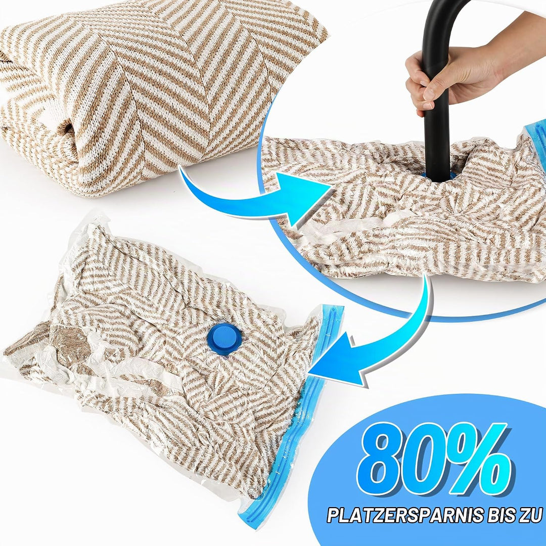 Vakuumbeutel für Kleidung &amp; Bettdecken, 15 Stück Set mit vacuum bags for clothing Handpumpe – Platzs