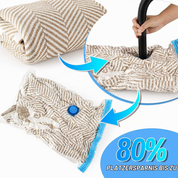 Vakuumbeutel für Kleidung &amp; Bettdecken, 15 Stück Set mit vacuum bags for clothing Handpumpe – Platzs