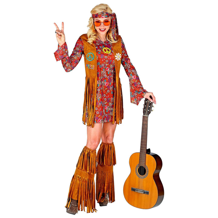 WIDMANN 02860 COSTUME HIPPIE DONNA GILET E FRANGE XXL #028F, XXL