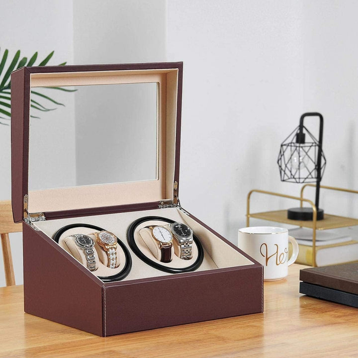 LINGFANSTORE Automatische Uhrenbeweger Box,luxuriöser Uhrenbeweger,Uhrengehäuse mit leisem Mabuchi M