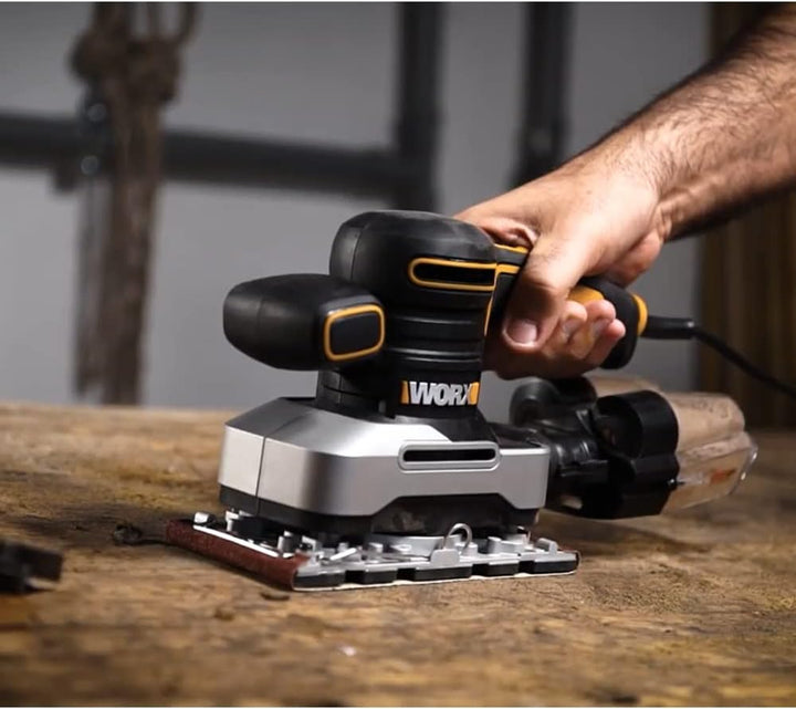 WORX WX642.1 Schwingschleifer 270W– Elektrisches Profi Schleifwerkzeug – Schleifen ohne Staub – Inkl