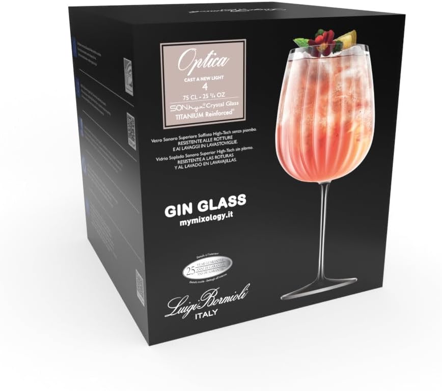 Luigi Bormioli - Optica Gin&amp;Tonic Burgundy Glass 75 cl 4 pcs.