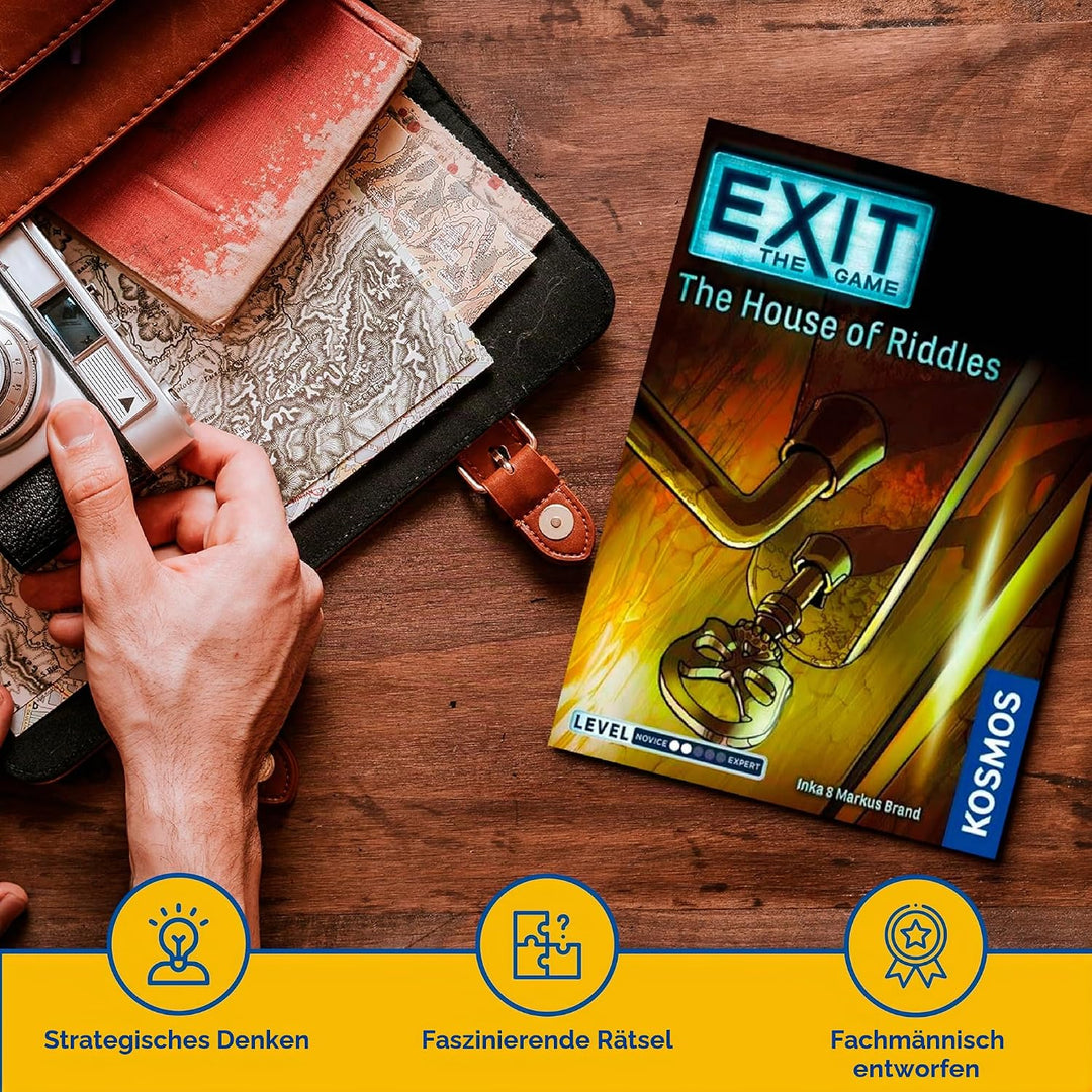 Thames & Kosmos - EXIT: The House of Riddles - Level: 2/5 - Unique Escape Room Game - 1-4 Players -