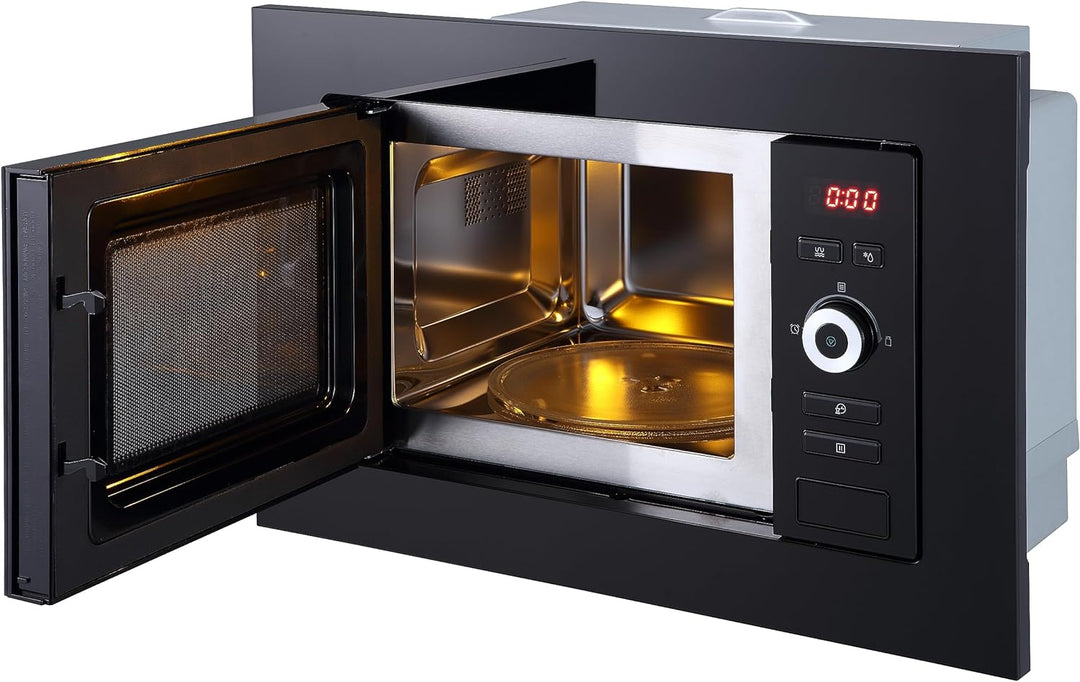 Respekta Einbau-Mikrowelle MW800G / 20 L Mikrowellengerät mit Grill/Mikrowelle 800 W/Grill 1000 W /