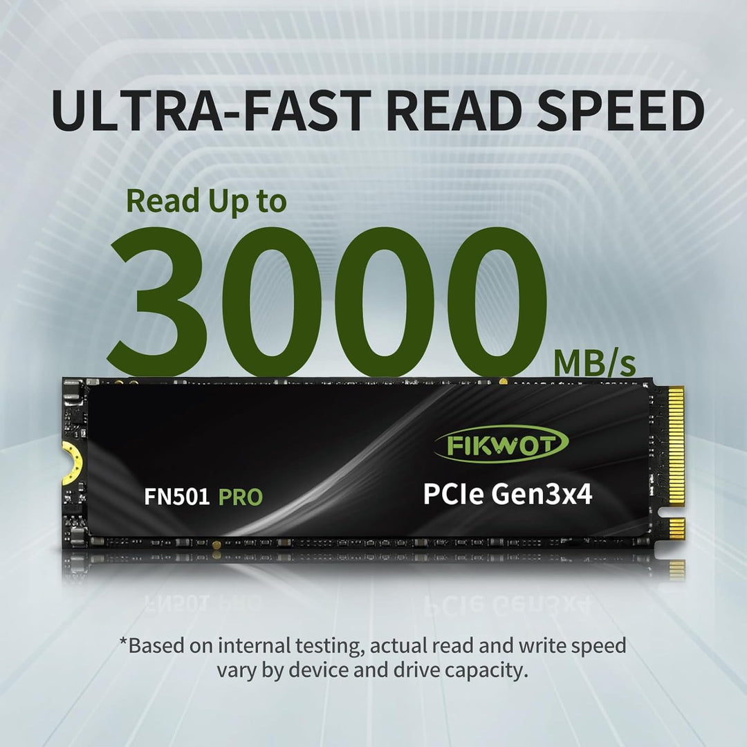 Fikwot FN501 Pro 256GB NVMe SSD - M.2 2280 PCIe Gen3 x4 Internes Solid State Drive mit Graphene Kühl