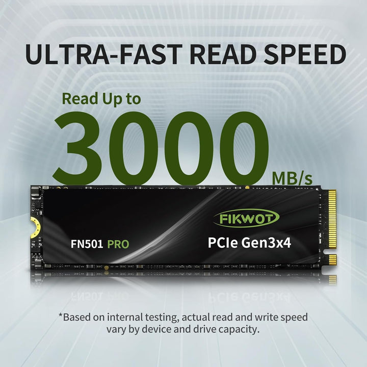 Fikwot FN501 Pro 256GB NVMe SSD - M.2 2280 PCIe Gen3 x4 Internes Solid State Drive mit Graphene Kühl