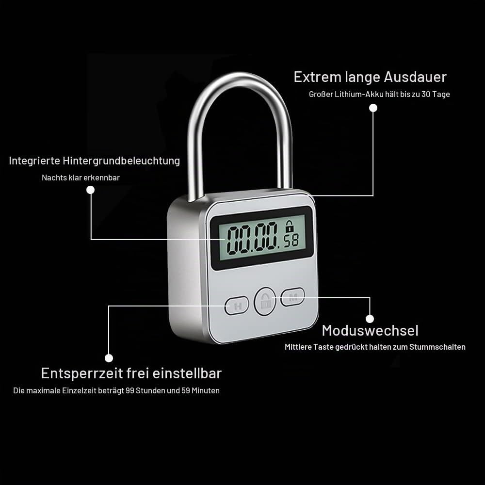 CJBIN Digitale Zeitschloss, Time Lock mit LCD-Display, Küchensafe Zeitschloss Wiederaufladbares USB