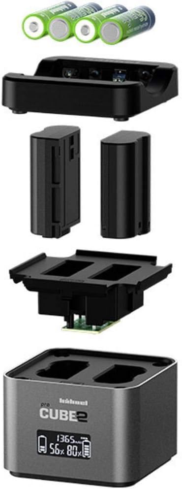 Hähnel ProCube 2 Nikon Doppel-Ladegerät für 4 Mignon-Akkus oder 2 Li-Ionen-Akkus vom Typ Nikon EN-EL