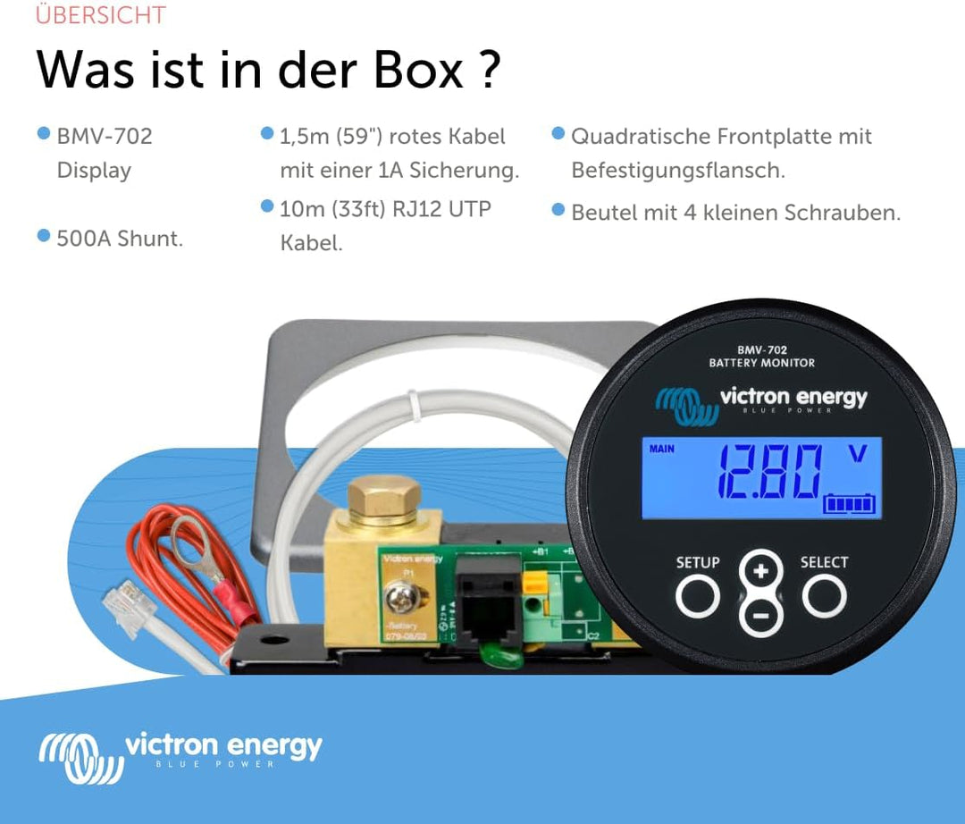 Victron Energy BMV-702 Batterie Monitor (Schwarz) BMV 702 - Schwarz, BMV 702 - Schwarz