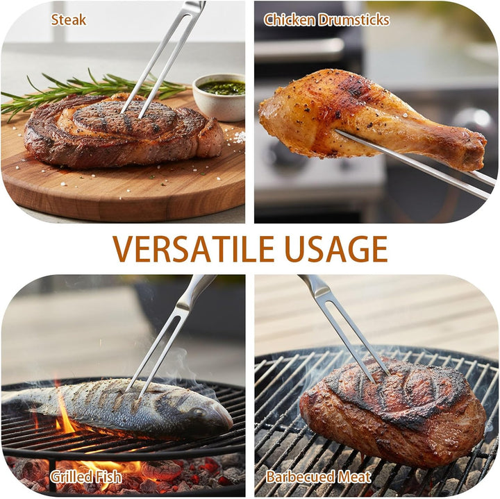 3 Stück Fleischgabel Edelstahl, 27cm Fleischgabel, Fleischgabeln zum Grillen und Schneiden von Fleis