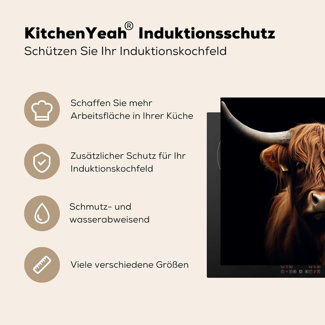 KitchenYeah© Herdabdeckplatte 59x51 cm Einteilig Induktionsmatte Küche Abdeckung Ceranfeld Herd Abde