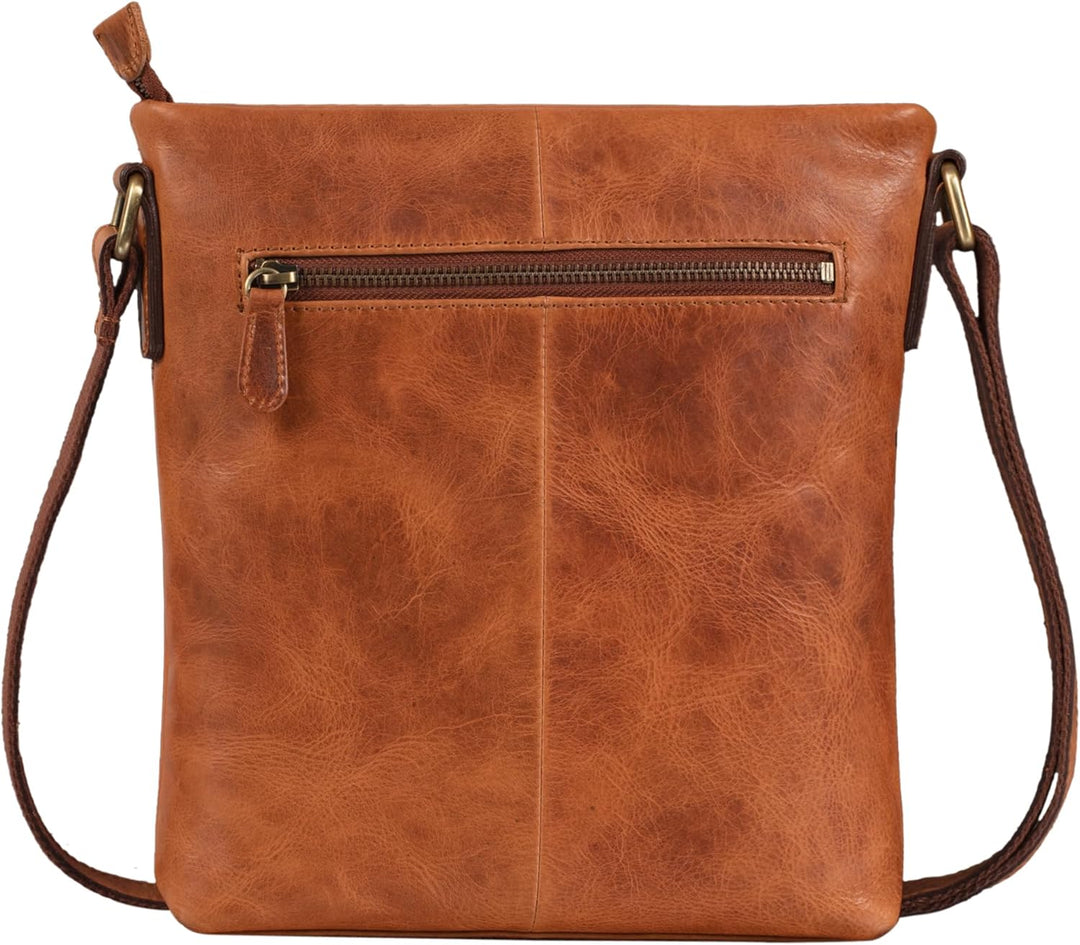 STILORD 'Elea' Umhängetasche Damen Leder Vintage Schultertasche Freizeit Handtasche für 10,1 Zoll iP