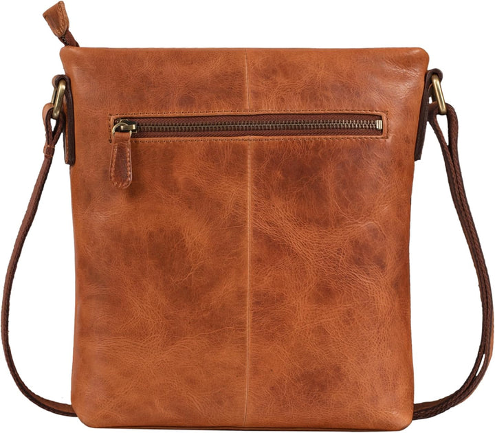 STILORD 'Elea' Umhängetasche Damen Leder Vintage Schultertasche Freizeit Handtasche für 10,1 Zoll iP