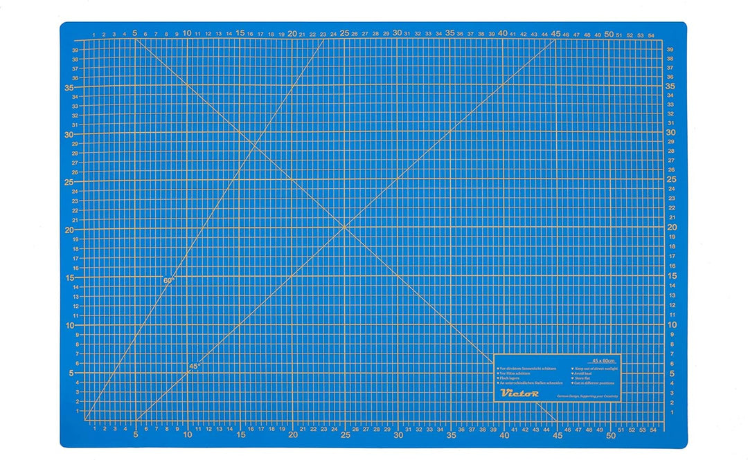 Victor Schneidematte Blau 45x60cm 3-lagig Schneidematte A2 selbstheilend - Bastelunterlage - Schneid